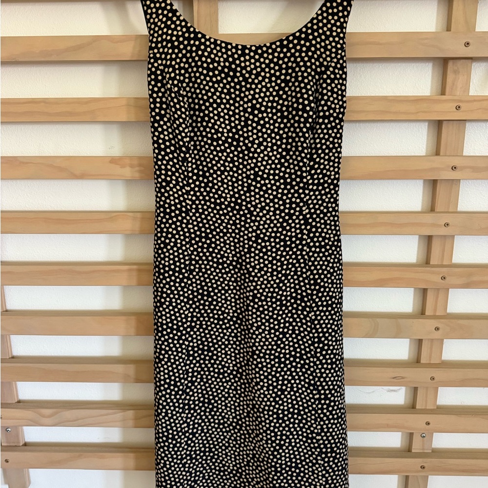 Misho Black/White Silk Polka Dot Dress
